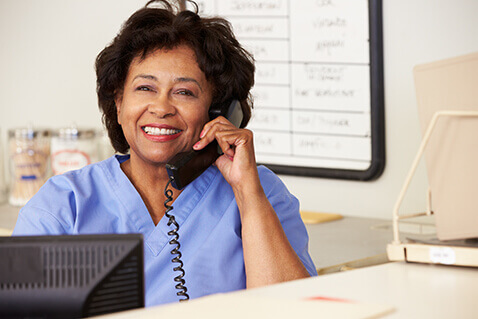 Nurse on phone